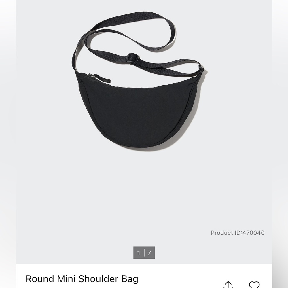 Uniqlo Round Mini Shoulder Bag - Black